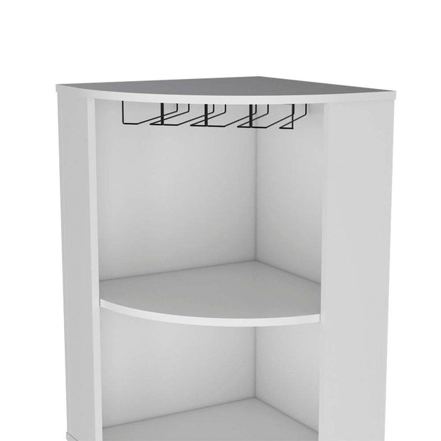 White Corner Bar Cabinet
