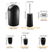 6 Pc Bathroom Accessories Set