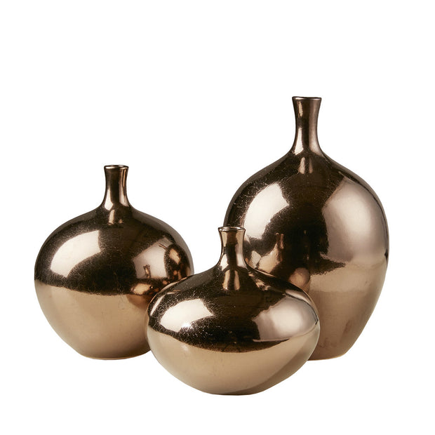 Madison Park Mirrored Ceramic Decorative Vases 3-piece set